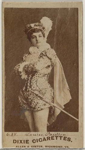 Card 638, Louise Paullin, from the Actors and Actresses series (N45, Type 7) for Dixie Cigarettes by Allen & Ginter, photograph, 1885-1891