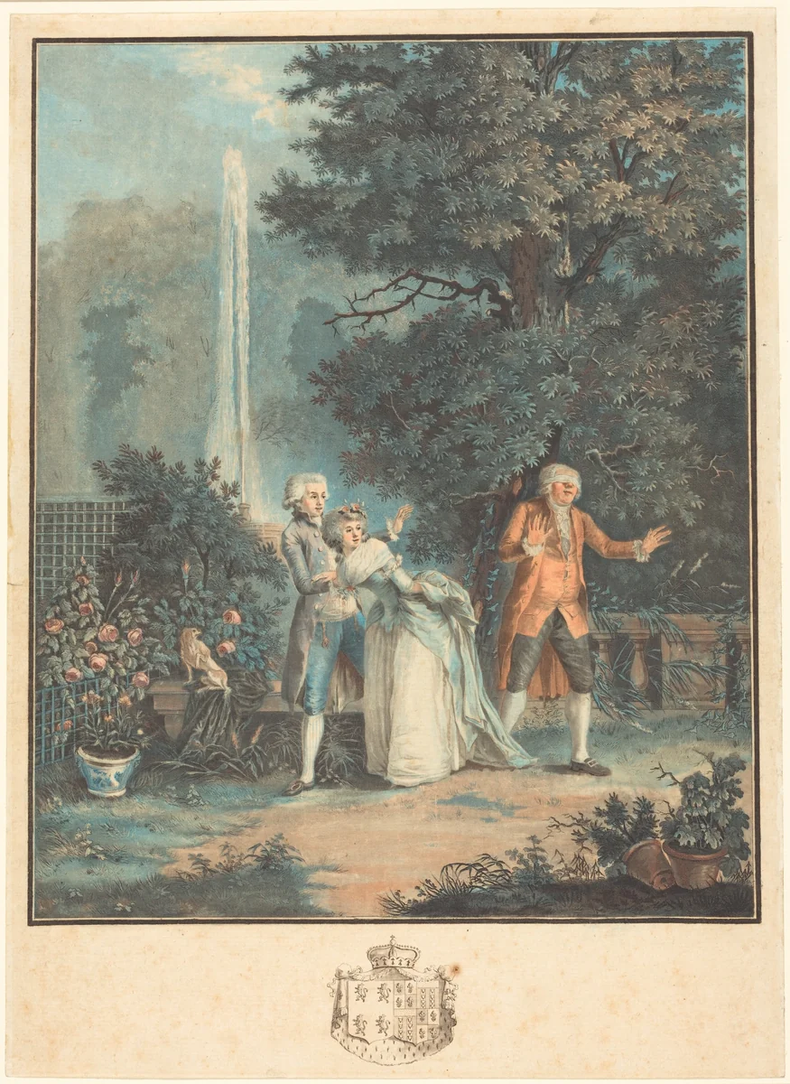 Colin-maillard by Louis Le Coeur; Nicolas Lavreince, print, 1789
