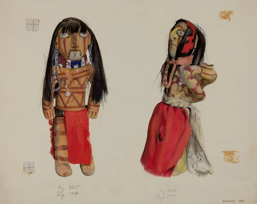 Clay Indian Dolls by Jane Iverson, index of american design, 1936