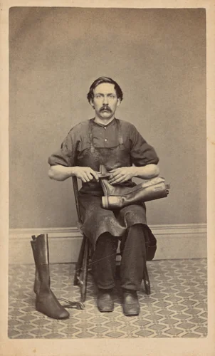 Portrait of a Bootmaker by American 19th Century, photograph, 1858-1868