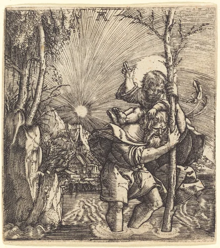 Saint Christopher by Albrecht Altdorfer, print, 1515-1520