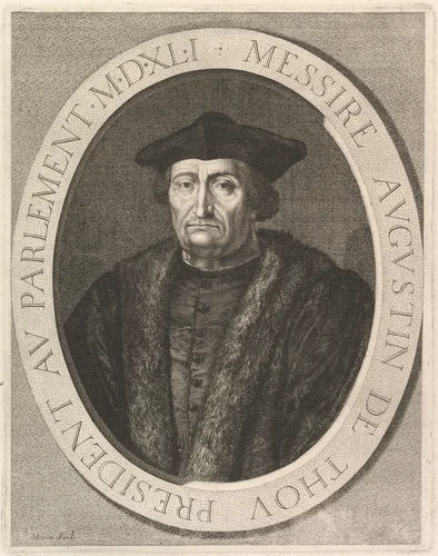 Augustin de Thou, president au Parlement by Jean Morin, print, 1605-1650