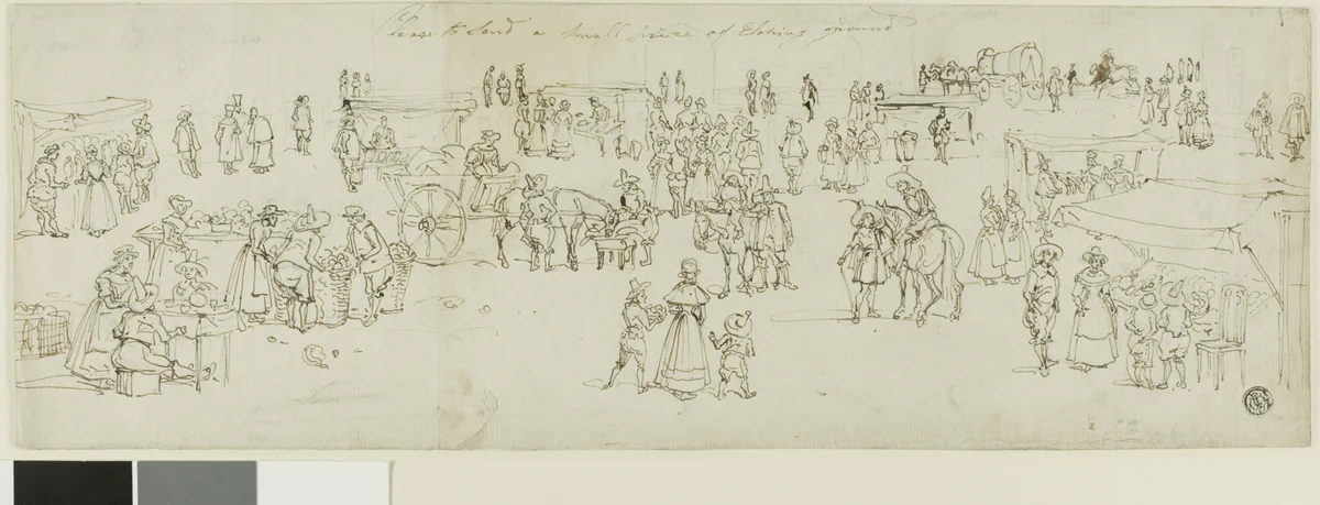 Dutch Market or Fair by John Coney, drawing, 1820-1833