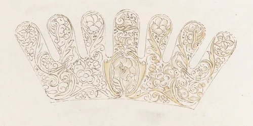 Album of designs for embroidery: bodices, gauntlets, caps, bags, page 45 (recto) by anonymous, book, 1615-1635