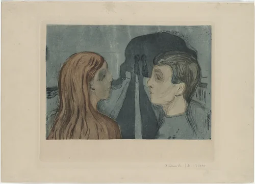 Attraction II (Tiltrekning II) by Edvard Munch, print, 1895
