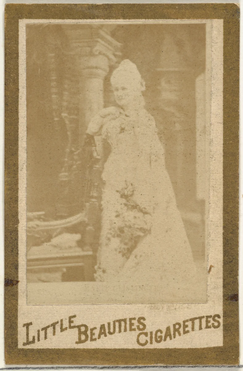 From the Actresses and Celebrities series (N60, Type 1) promoting Little Beauties Cigarettes for Allen & Ginter brand tobacco products by Allen & Ginter, photograph, 1887