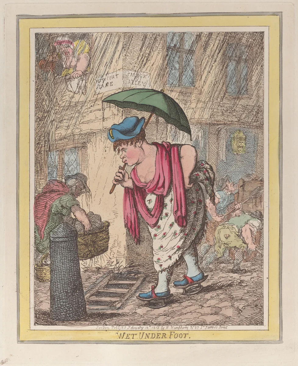 Wet Under Foot by Thomas Rowlandson, print, 1812