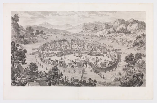 The Surrender of the Khan of Badakhsan by Pierre Philippe Choffard, print, 1772