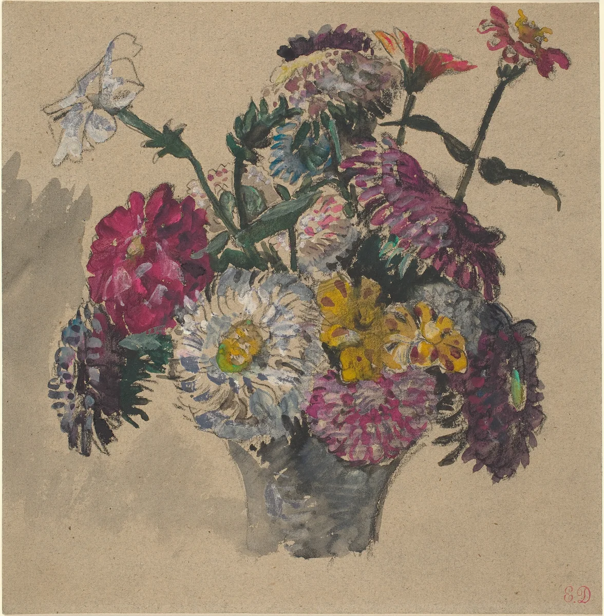 Flowers by Eugène Delacroix, drawing, 1843