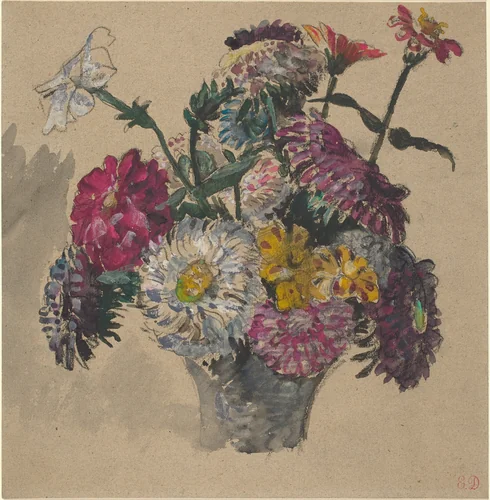 Flowers by Eugène Delacroix, drawing, 1843