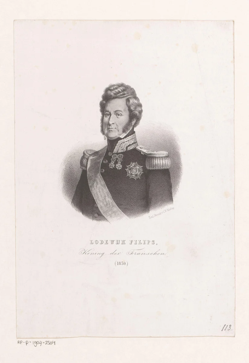 Portret van Lodewijk Filips I van Frankrijk by anonymous, print, 1847-1865