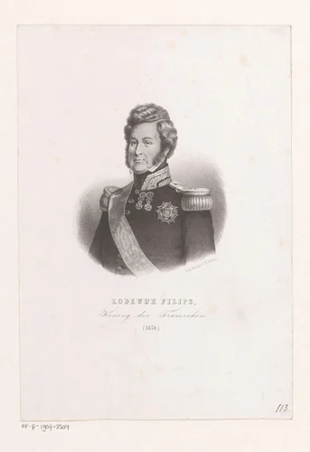 Portret van Lodewijk Filips I van Frankrijk by anonymous, print, 1847-1865