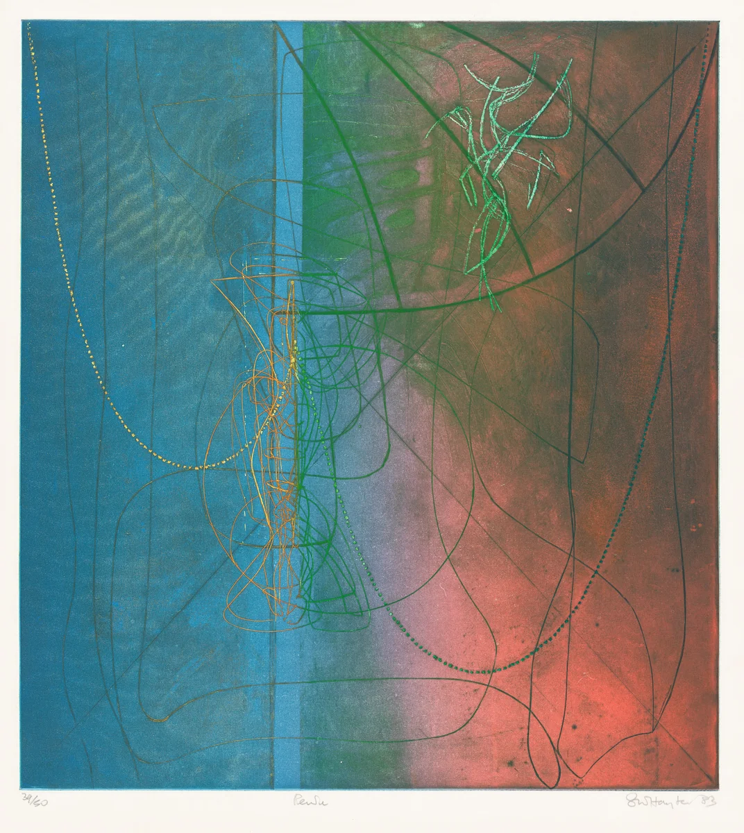 Le pendu (The Hanged Man) by Stanley William Hayter, print, 1983