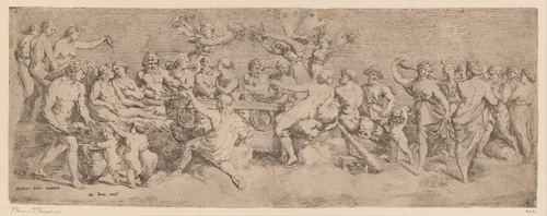 Huwelijk van Psyche en Cupido by Unknown, print, 1590-1650