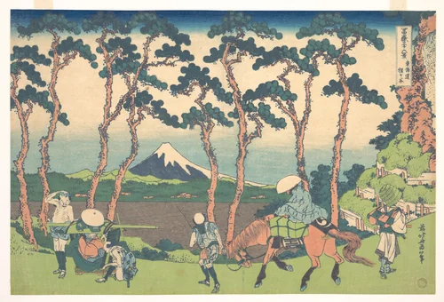 Hodogaya on the Tōkaidō (Tōkaidō Hodogaya), from the series Thirty-six Views of Mount Fuji (Fugaku sanjūrokkei) by Katsushika Hokusai (葛飾 北斎), print, 1830-1832