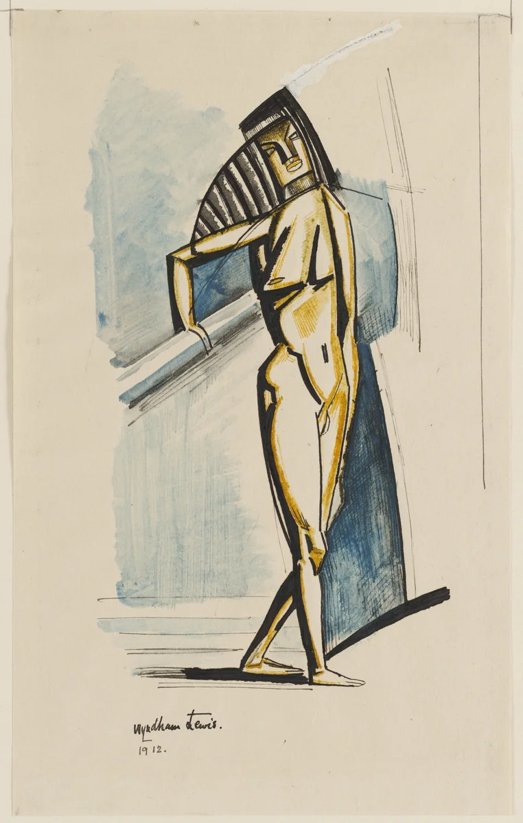 Standing Figure by Wyndham Lewis, drawing, 1912