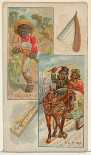 The Colored Race / Cold Comfort, from the Jokes series (N118) issued by Duke Sons & Co. to promote Honest Long Cut Tobacco by W. Duke, Sons & Co., print, 1890-1893