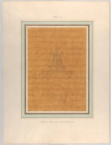 Project for a Fountain for La Place du Carrousel by Pierre Fontaine, drawing, 1801-1811
