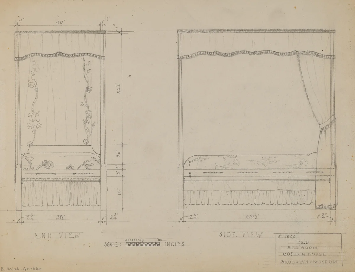 Bed by B. Holst-Grubbe, index of american design, 1935-1942