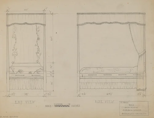 Bed by B. Holst-Grubbe, index of american design, 1935-1942
