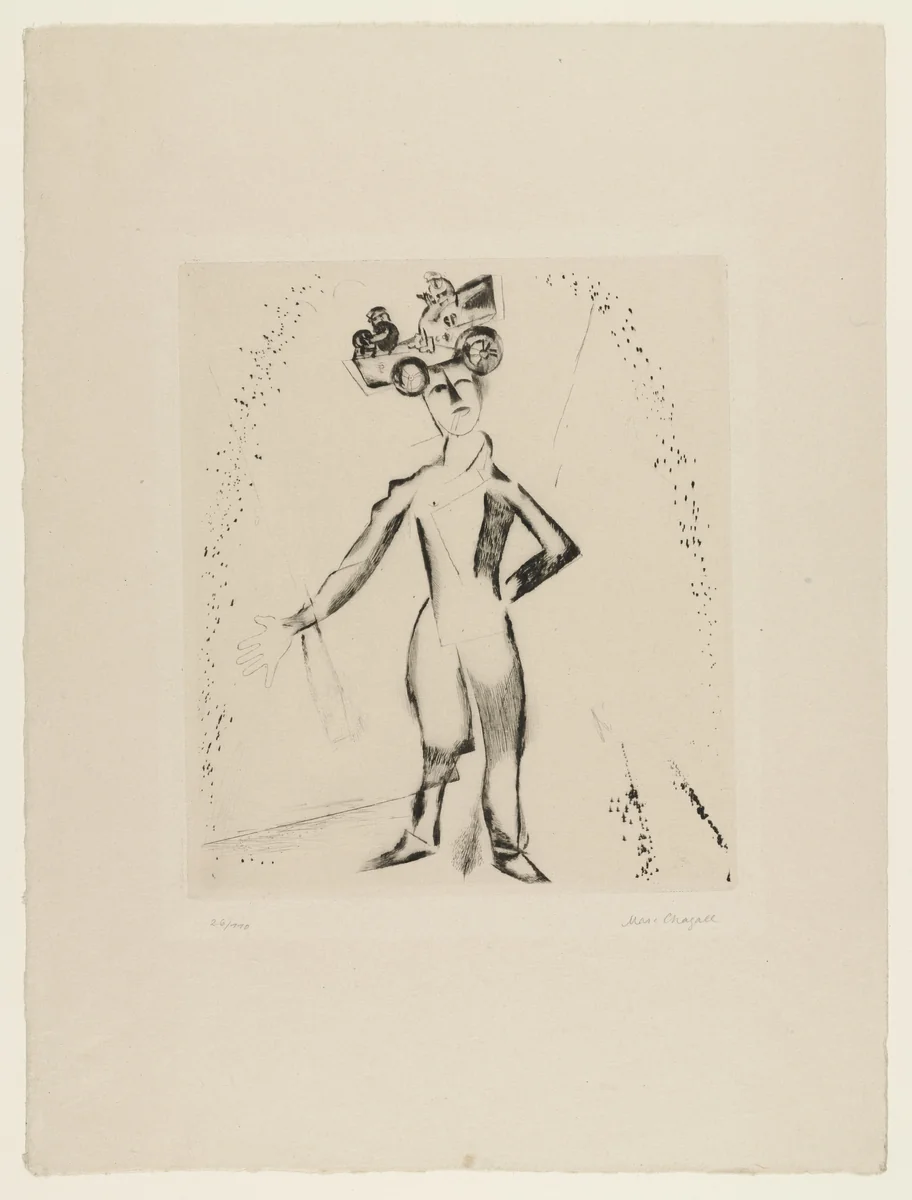 Circus Performer by Marc Chagall, print, 1922