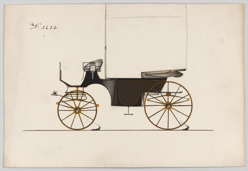 Design for Landaulet, no. 3232 by Brewster & Co., drawing, 1876