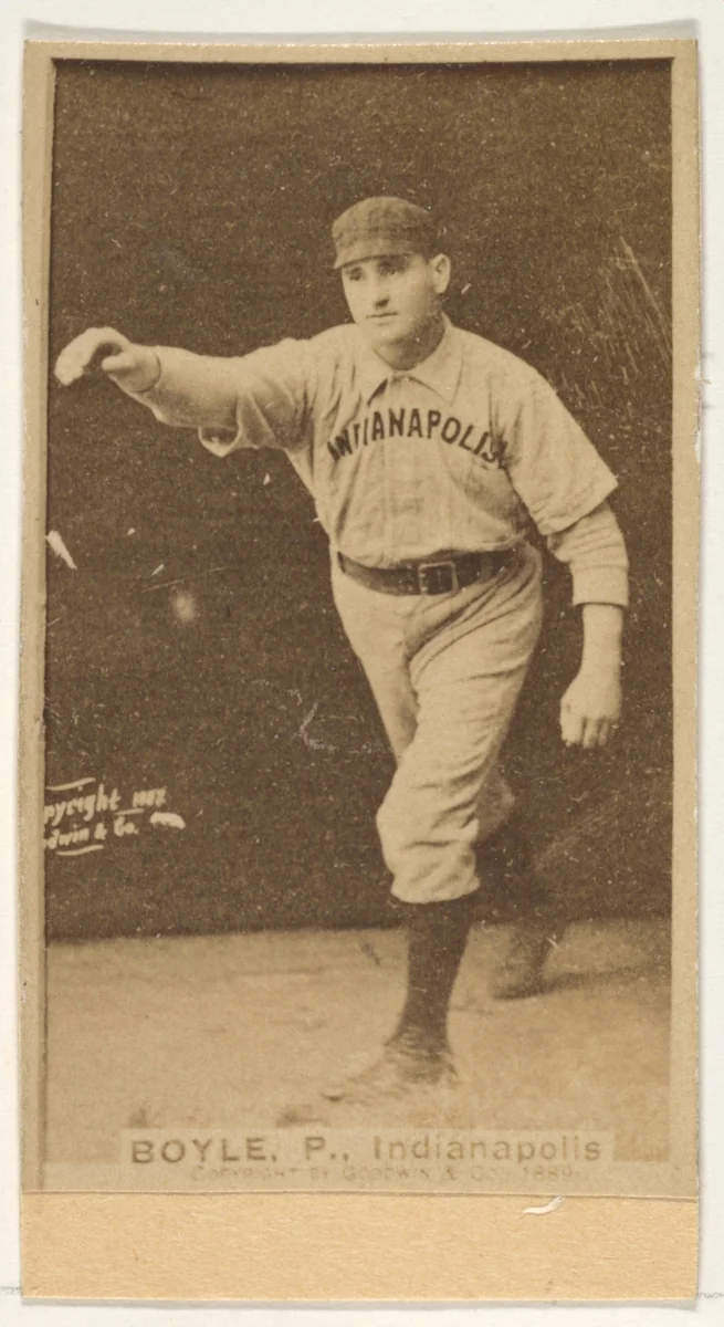 Boyle, Pitcher, Indianapolis, from the Old Judge series (N172) for Old Judge Cigarettes by Goodwin & Company, photograph, 1887-1890