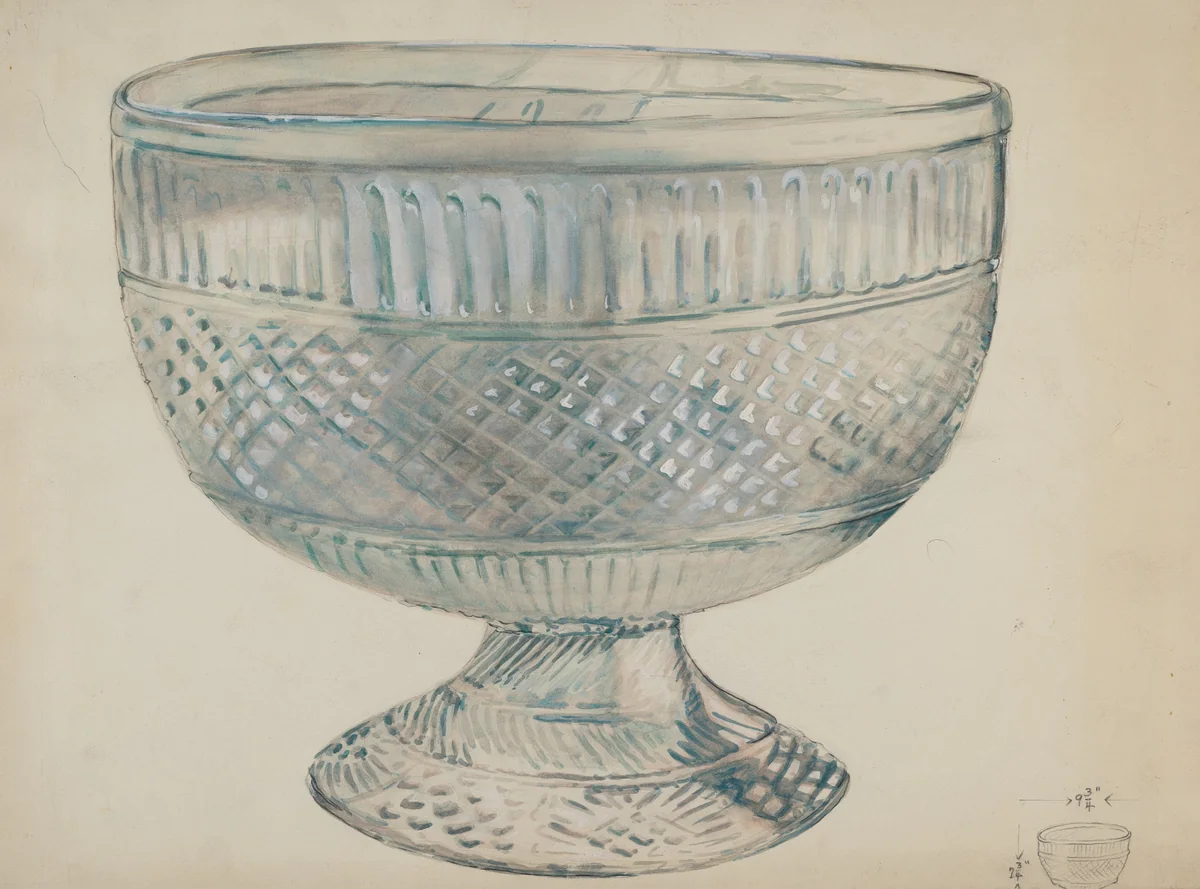 Glass Bowl by Ella Sterling, index of american design, 1936