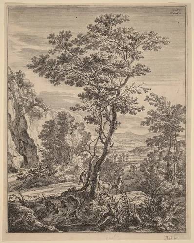 The Large Tree by Jan Both; Theodor Matham, print, 1615-1652