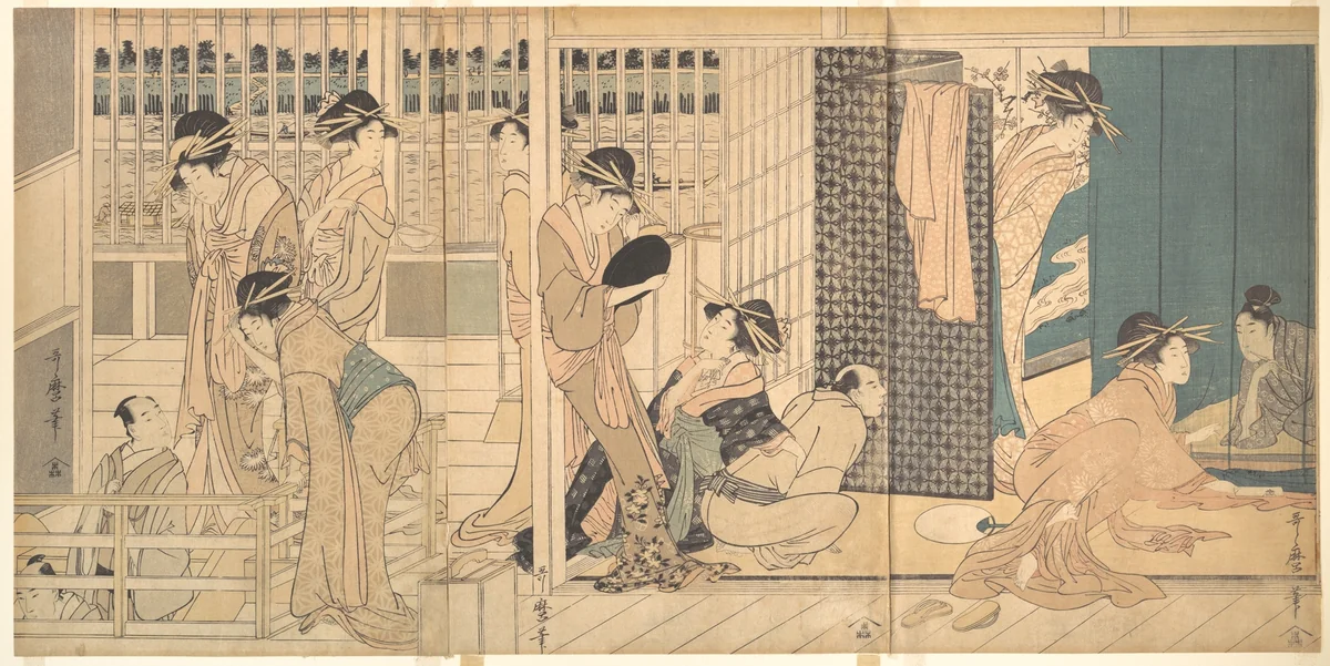 Scene in the Yoshiwara by Kitagawa Utamaro (喜多川歌麿), print, 1790