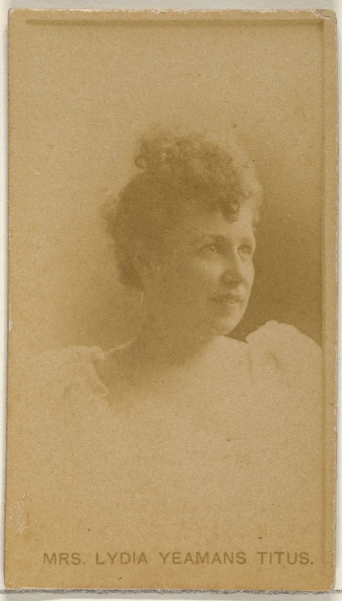 Mrs. Lydia Yeamans Titus, from the Actors and Actresses series (N45, Type 8) for Virginia Brights Cigarettes by Allen & Ginter, photograph, 1885-1891