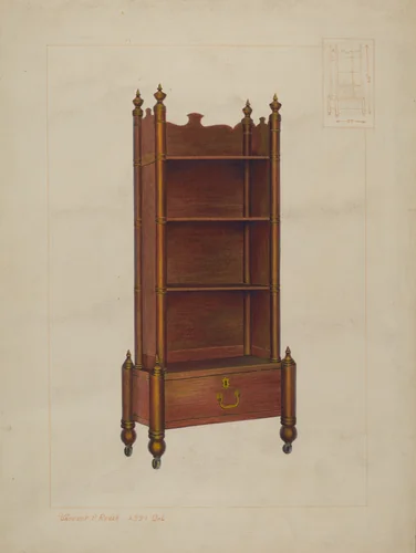 Bookcase by Vincent P. Rosel, index of american design, 1938