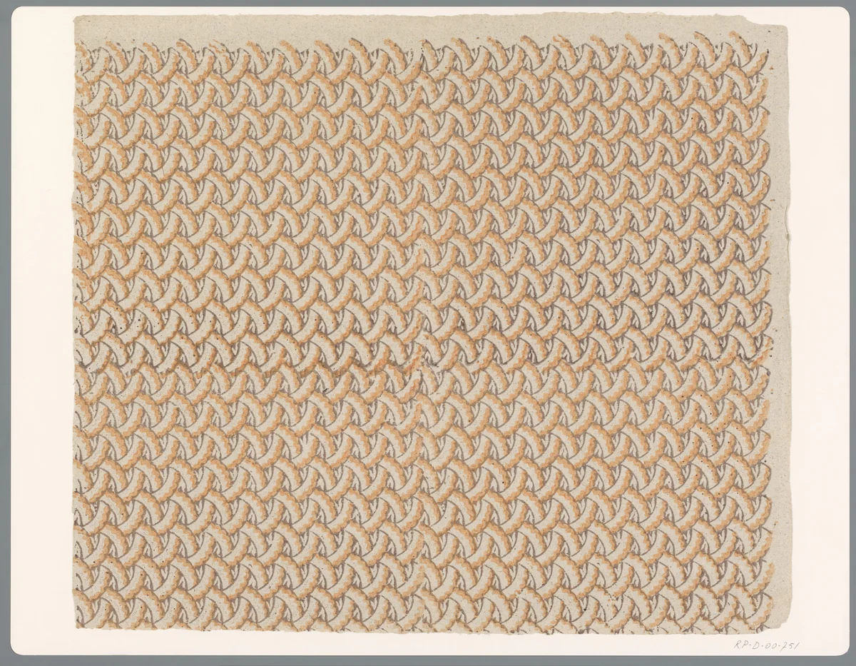 Patroon van 'gevlochten' banen by anonymous, print, 1750-1950