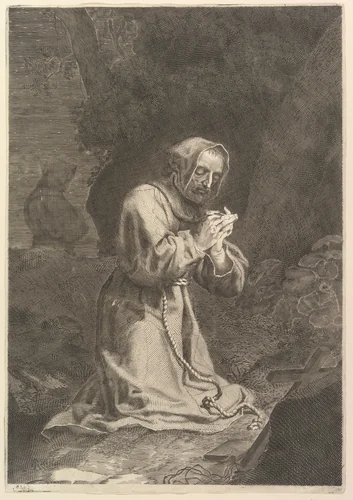 St. Francis of Assisi by Nicolas Bazin, print, 1600-1688