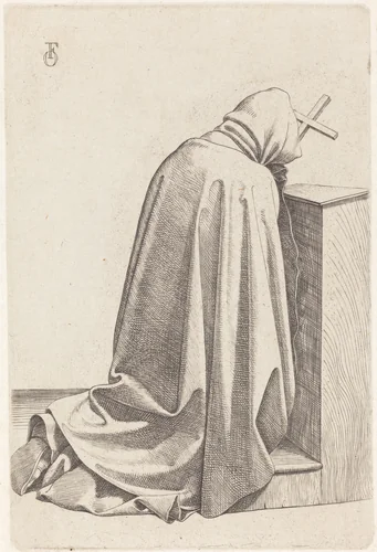 Praying Monk by Johann Friedrich Overbeck, print, 1826