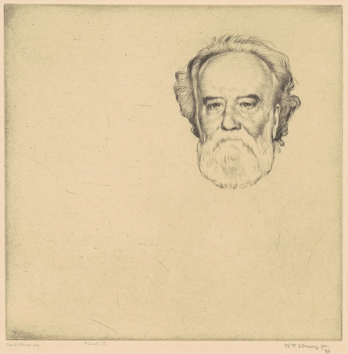 Alphonse Legros, No. 1 by William Strang, print, 1910