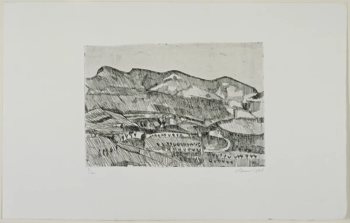 Landscape by Giorgio Morandi, print, 1913