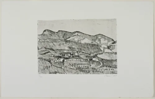 Landscape by Giorgio Morandi, print, 1913