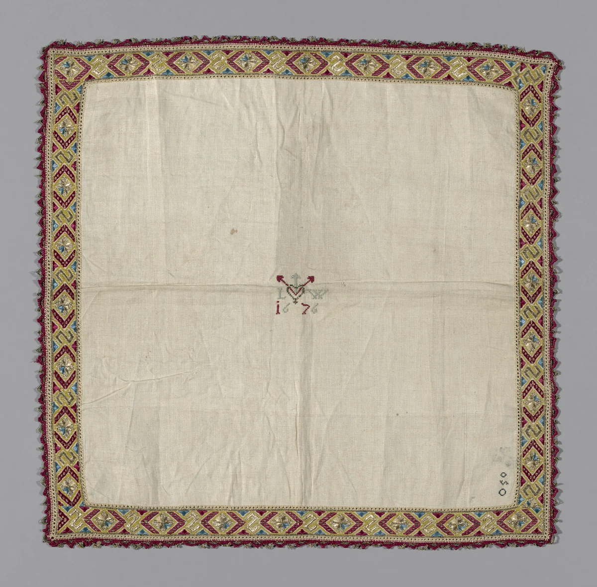 Handkerchief by Italy, textile, 1676