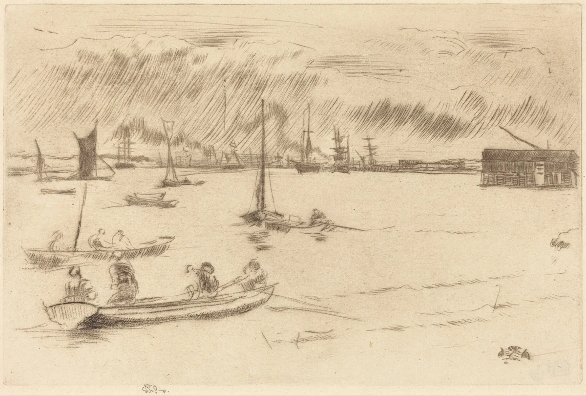 The Thames Towards Erith by James McNeill Whistler, print, 1877