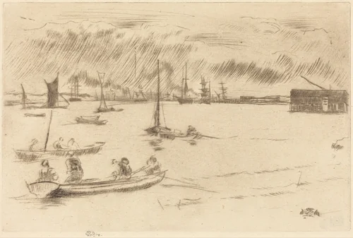 The Thames Towards Erith by James McNeill Whistler, print, 1877