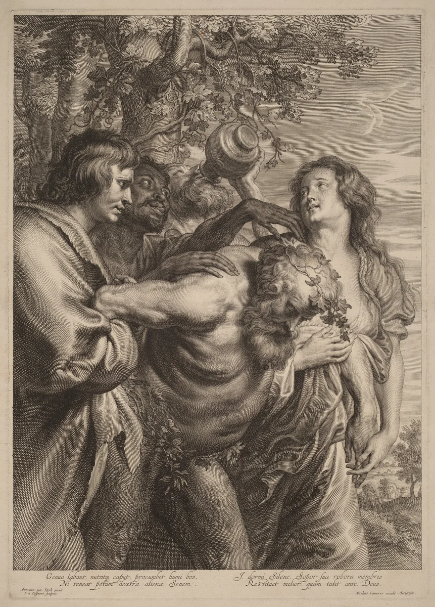 Drunken Silenus by Anthony van Dyck, print, 1586-1659