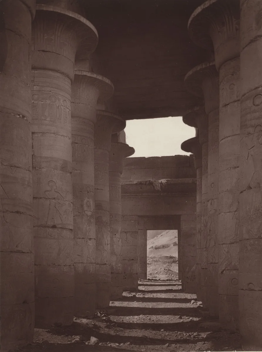 The Great Hall, Memnonium by William de Wiveleslie Abney, photograph, 1876