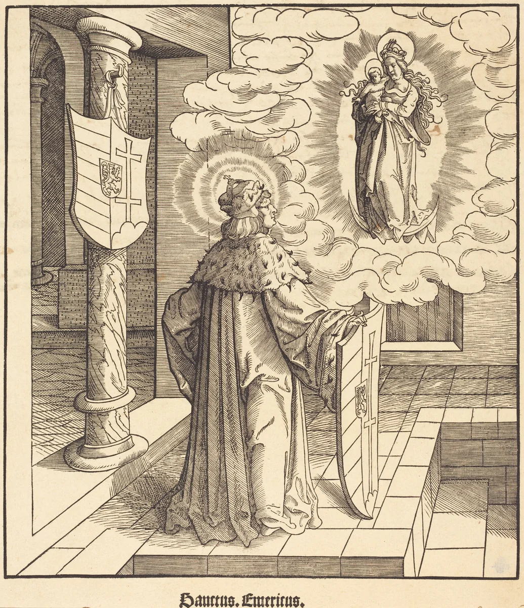 Saint Emericus by Leonhard Beck, print, 1516-1518