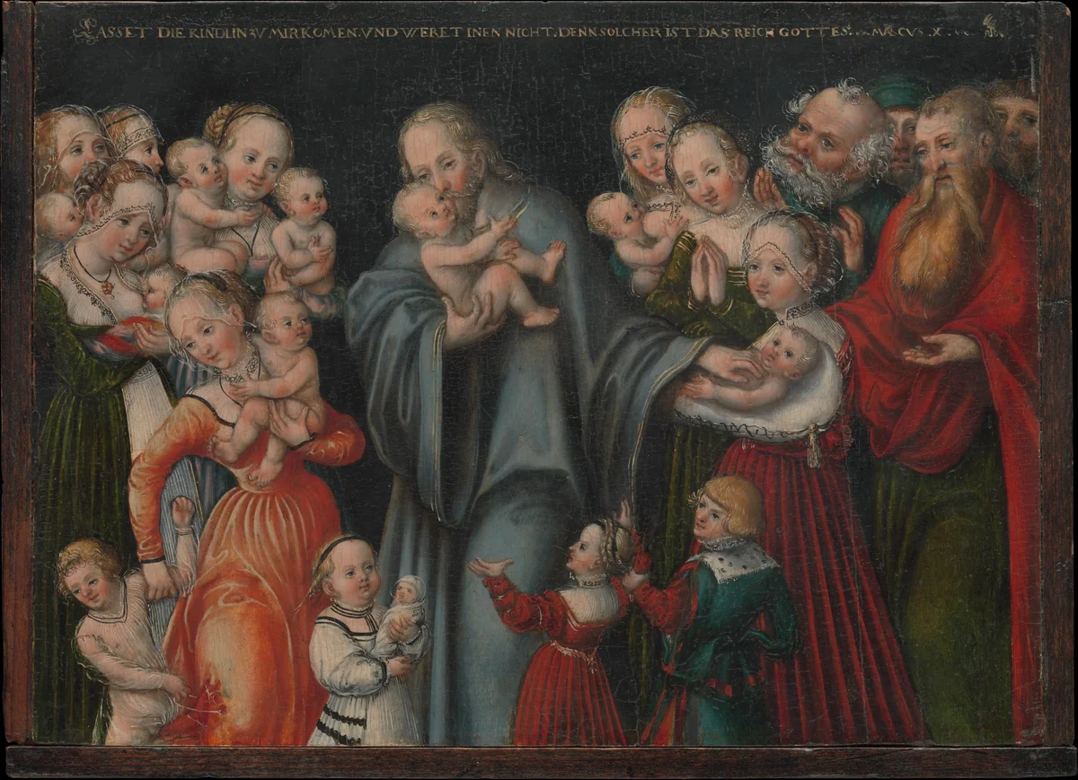 Christ Blessing the Children by Lucas Cranach the Younger, painting, 1545-1550