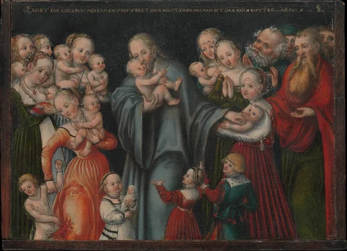 Christ Blessing the Children by Lucas Cranach the Younger, painting, 1545-1550