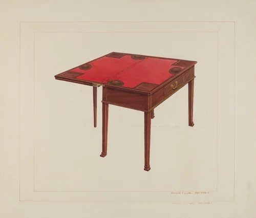 Three Leaf Gaming Table by Edward L. Loper, index of american design, 1938