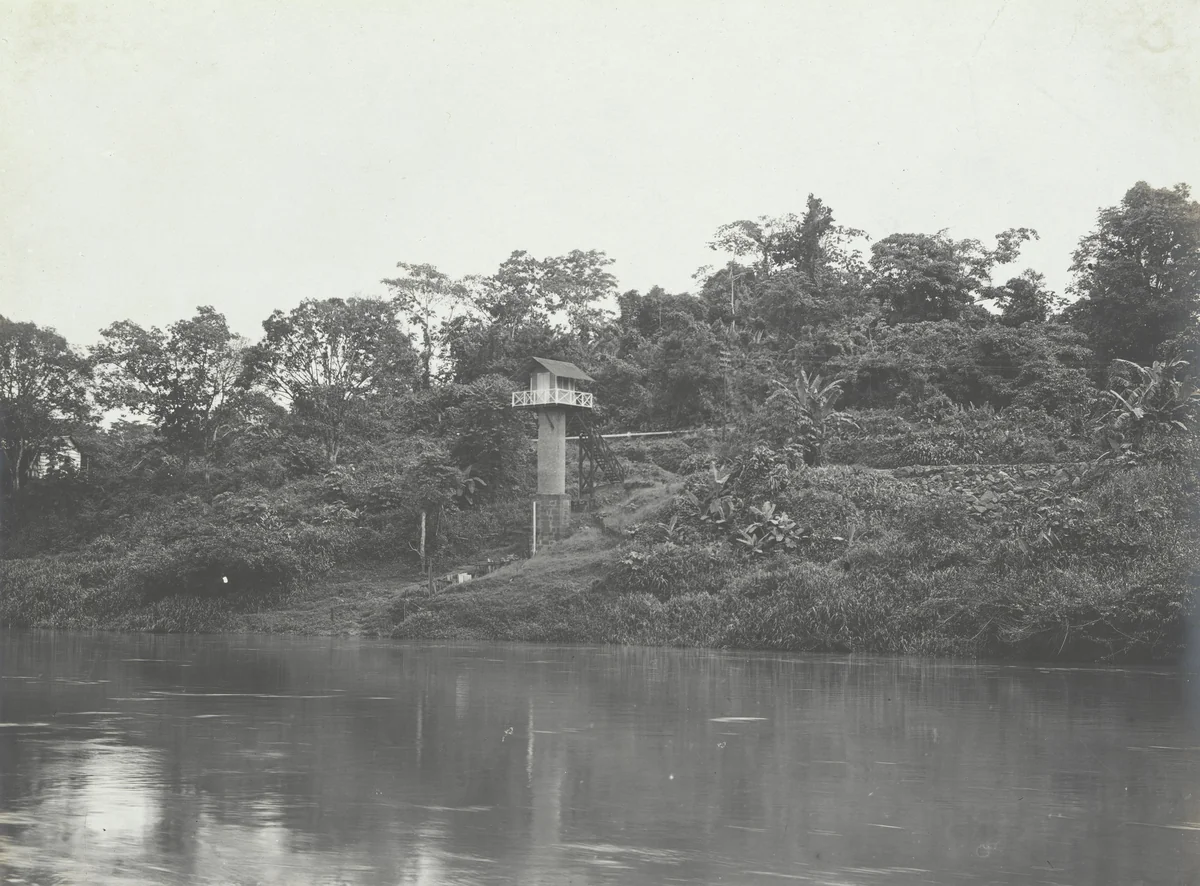 Fluviograph Sta. View from Chagres River by Unidentified Photographer, photograph, 1907