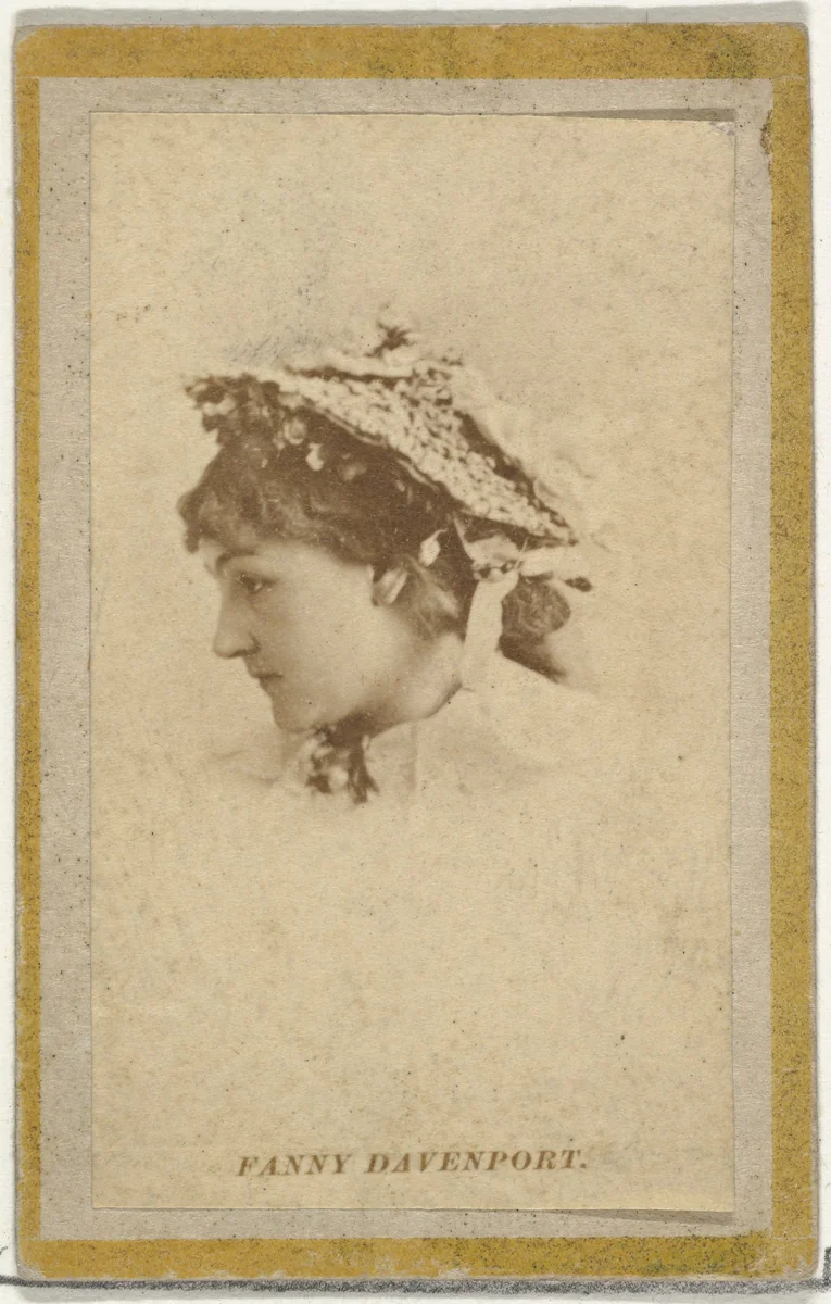Fanny Davenport, from the Actresses and Celebrities series (N60, Type 2) promoting Little Beauties Cigarettes for Allen & Ginter brand tobacco products by Allen & Ginter, photograph, 1887