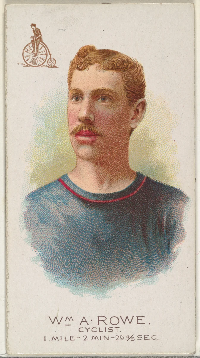 William A. Rowe, Cyclist, from World's Champions, Series 2 (N29) for Allen & Ginter Cigarettes by Allen & Ginter, print, 1888